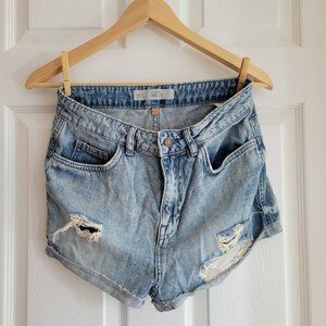TopShop Moto Ripped Hallie Jean Shorts